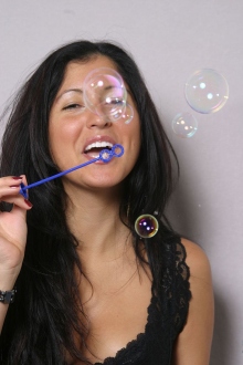 Angela Blowing Bubbles